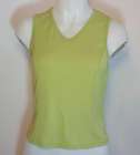 Shebeest Womens Easy V Solid Sleeveless Top, Leaf, Medium, New