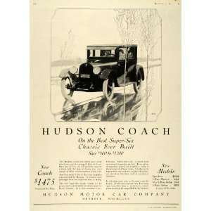  1924 Ad Hudson Motor Cars Coach Super Six Vehicle Model 