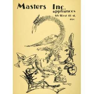  1956 Lithograph Masters Chaim Gross Mythical Beast Bird 