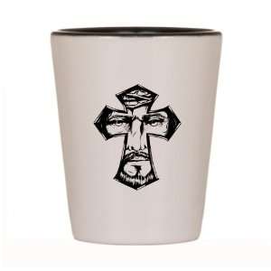   Shot Glass White and Black of Jesus Christ in Cross: Everything Else