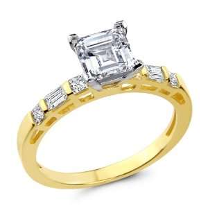   Side Stone CZ Cubic Zirconia Ladies Wedding Engagement Ring Band