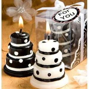  Baby Shower Favors : Black and White Wedding Cake Candle 