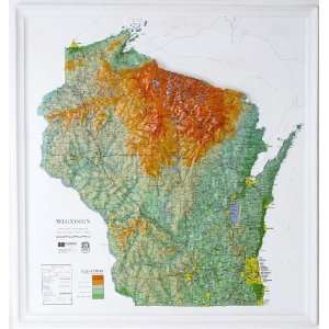   Raised Relief Map NCR Style with Black Plastic Frame: Office Products