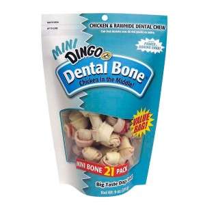 Dingo Dental Mini Dog Bones Rawhide Treat Value 21 Pack  
