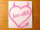 Heart Horns Bee otch Devil Inside Vinyl Decal Sticker