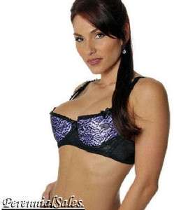   Satin & Lace Cleavage Shelf Bra Open Push up Cups D & DD Sizes 34 44