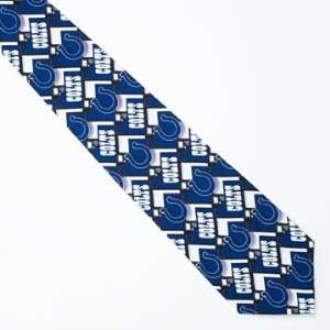  Indianapolis Colts Block Pattern Silk Neck Tie