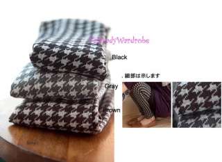 Japan Houndstooth Knit Leggings Black  