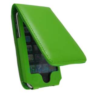 Green FLIP LEATHER CASE SKIN COVER for IPHONE 2G 3G 3GS  