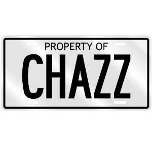  NEW  PROPERTY OF CHAZZ  LICENSE PLATE SIGN NAME