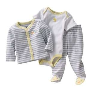  First Moments Striped Animal Cardigan Set   Baby: Toys 