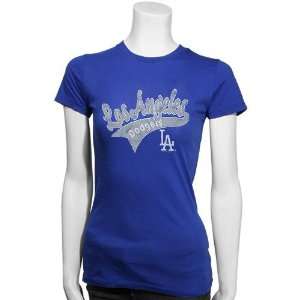   Dodgers Royal Blue Ladies Tunic Length Crew T shirt