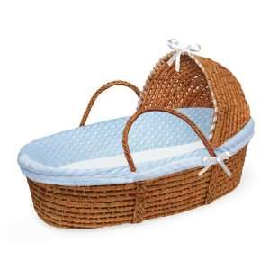  Blue Furry Dot Honey Moses Basket with Hood: Baby
