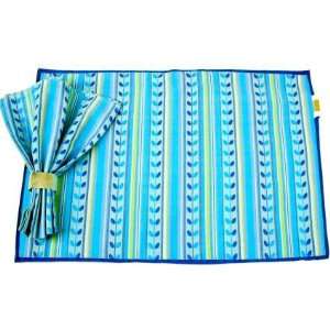 Blue Bristol Placemats & Napkins (Two Place Settings)  