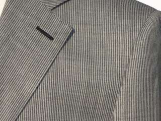 Valentino GORGEOUS Exotic Italian Light Gray Ribbed Mens Dress Suit 