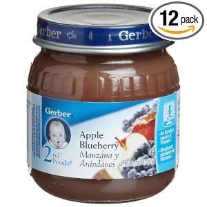 Gerber 2nd Foods Apple & Blueberry, 4 Ounce Jars (Pack of 12)  