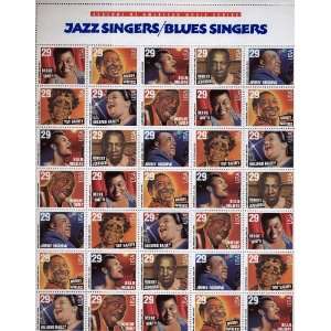  Blues & Jazz Artist set of 8 35 x 29 cent Us postage stamp 