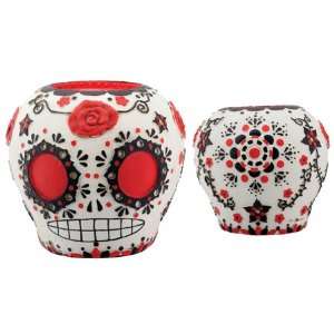  Day of the Dead Red, Black and White Sugar Skull (Dia: 5 