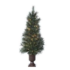   Potted Artificial Christmas Tree   Clear Lights: Home & Kitchen