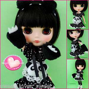 BHC Blythe Doll Polka Panda Black Outfit Dress Set  