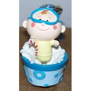  Bobble Baby Boy in Tub Christmas Ornament NEW!: Everything 