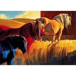    Nancy Glazier PRIMARY COLORS Horses Art CANVAS: Everything Else