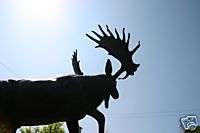 BRONZE MOOSE statue sculpture bear elk deer hunt rifle  