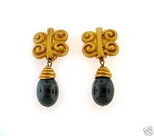 Stylish BIJOU EARRINGS WITH HEMATITE BY LESLIE BLOCK  