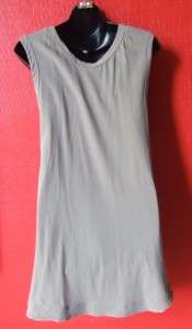 JAMES PERSE taupe/ivory cotton knit tank dress NWT 1XS SMALL  