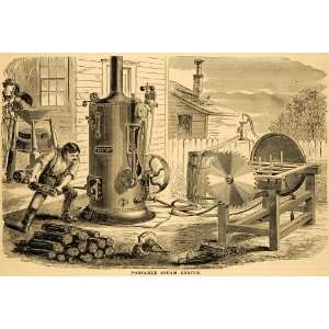  1879 Print Portable Steam Engine Bookwalter Boiler James 