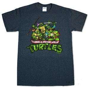  Teenage Mutant Ninja Turtles Group Shot Gray T Shirt 