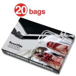 SousVide Supreme Vacuum Pouches Quart .95 Liter 20 Bags 854838002114 