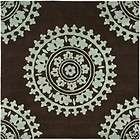   Infinity Daisies Brown/ Teal New Zealand Wool Carpet Area Rug 5 x 8