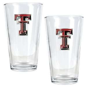  Texas Tech University Set of 2 Beer Glasses: Sports 