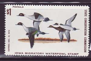 IA 2 1973 Iowa State Duck Stamp BW  