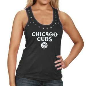   Cubs Ladies Black Team Rebel Studded Tank Top Small: Everything Else
