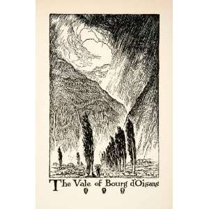 1927 Lithograph Vale Bourg dOisans France Valley Landscape Rain 