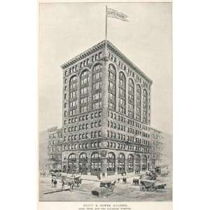  1893 Print Scott & Bowne Building New York City NYC 