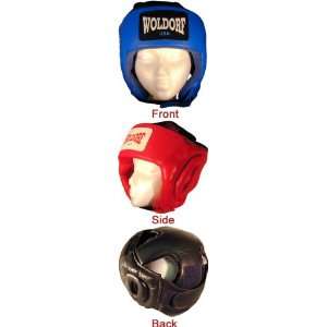  boxing kickboxing head gear in leather with chin strap 