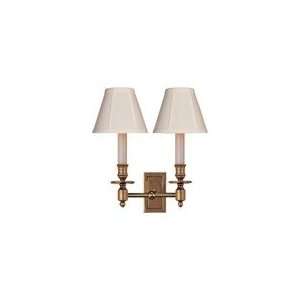 Studio Double French Library Sconce in Hand Rubbed Antique Brass with 