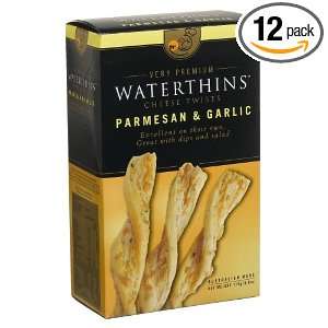 Waterthins Classic Parmesan & Garlic, 3.9 Ounce Boxes (Pack of 12 