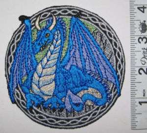 BLUE & PURPLE DRAGON Sew On PATCH Embroidered 108  