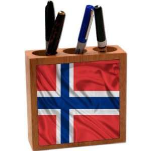  Rikki KnightTM Norway Flag 5 Inch Tile Maple Finished 