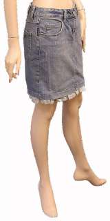 New $375 Armani Jeans Mini Skirt Blue Denim Cotton Size 42 6 NWT 1850 