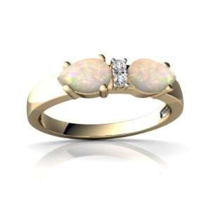  14K Yellow Gold Pear Genuine Opal Ring Size 4.5 Jewelry