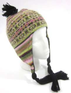 BOGNER Multicolor Wool Knit Earflap Ski Hat Sz M  