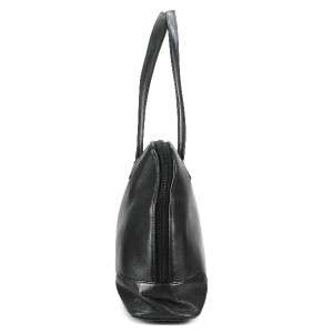 AUTHENTIC GUCCI GRAINED BLACK CALF LEATHER ZIP TOP SHOULDER TOTE BAG 