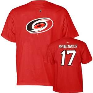 Rod BrindAmour Red Reebok Name and Number Carolina Hurricanes T Shirt