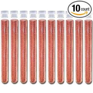 10 Pack   16.5x150mm Plastic Orange Glitter Test Tubes with Caps 
