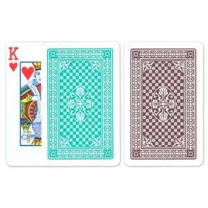   Cards, Copa Casino Design, Narrow Size, Standard Index, Green/Brown